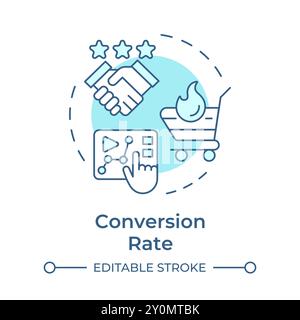 Conversion rate soft blue concept icon Stock Vector