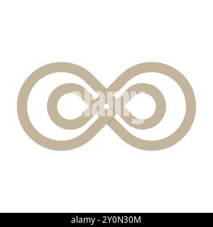 Interwoven infinity symbol. Endless loop icon. Continuous vector design. Eternal cycle emblem. Stock Vector