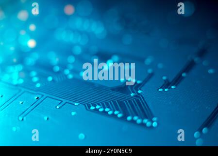 Electronic integrated circuit board PCB close up Stock Photo