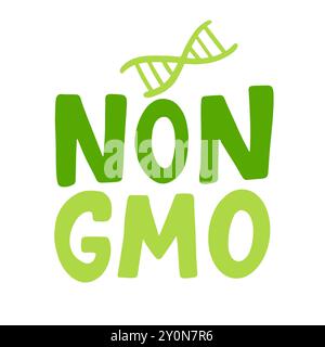 Non GMO Organic Food Vector Lettering Set Stock Vector