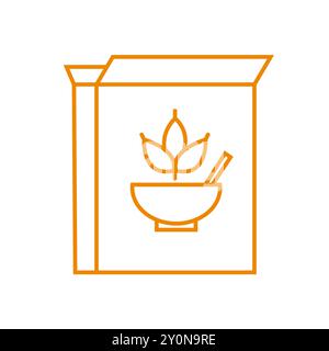 Cornflakes breakfast package icon Cereal flakes Stock Vector