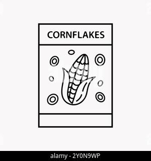 Cornflakes breakfast package icon Cereal flakes Stock Vector