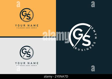 Creative Logo for Initials GS in Monogram Style - Vector Template for Initial Letter G and S Stock Vector