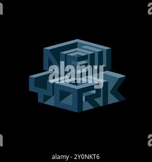 New York isometric Typography urban fashion typographic poster design Stock Vector