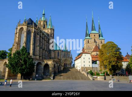 Domplatz Cathedral Square, Erfurt, Germany Stock Photo