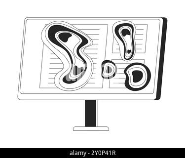 Computer screen heatmap black and white 2D line object Stock Vector