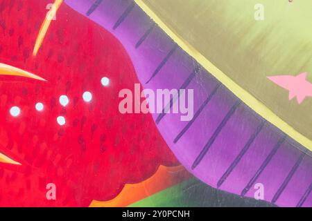 Abstract detail of color graffiti painted on the wall Stock Photo