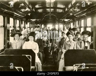 Passengers 1900, Commuters at the Turn of the Century Stock Photo