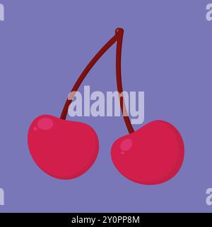 Cherry Fruit vector icon. Cherry fruit icon. sweet cherry Stock Vector