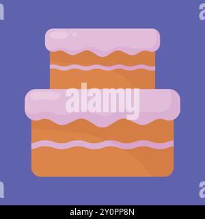 Cake icon vector. Sweet Birthday Party Cake vector illustration. Birthday cake vector Stock Vector