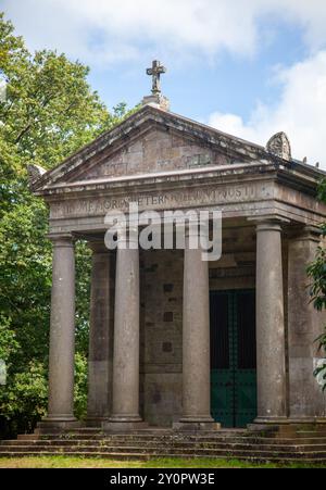 View of the Facade of the Chapelle expiatoire du Champs des Martyrs, Near Auray, Morbihan, Brittany, France Stock Photo