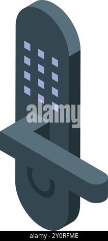 Electronic door handle with a digital keypad allowing access with a smart card Stock Vector