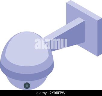 Modern cctv camera is mounted on a wall, providing security surveillance Stock Vector
