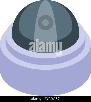 Security dome camera is monitoring the area, providing safety and surveillance Stock Vector