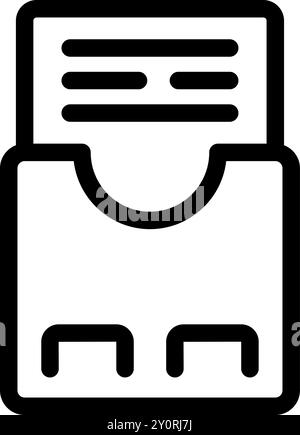 Clean vector icon of an archive box with its lid open, revealing organized documents inside Stock Vector