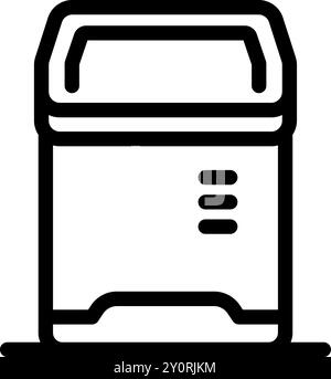 Simple black line vector icon representing a water cooler, ideal for websites and apps Stock Vector