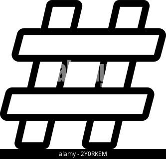Bold, black hashtag symbol is standing out on a white background Stock Vector