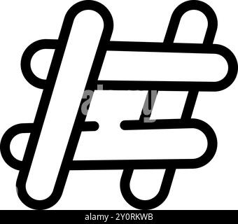 Simple, bold hashtag symbol, perfect for emphasizing keywords and branding on social media platforms Stock Vector