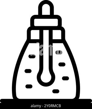 Bottle with pipette dispensing cosmetic serum for skincare routine, isolated on background Stock Vector
