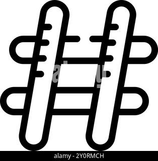 This vector illustration features a bold hashtag symbol, commonly used for connecting social media posts and online content Stock Vector