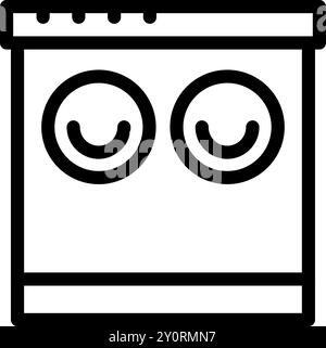 Simple vector icon depicting a washing machine showing the control panel with two wash cycles available Stock Vector