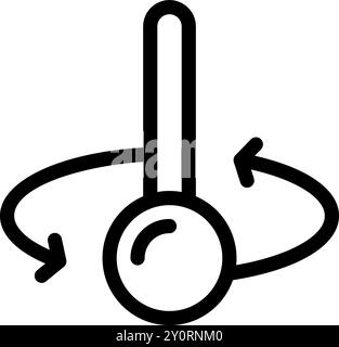 Simple illustration of a pendulum in motion, representing a fundamental concept in physics Stock Vector