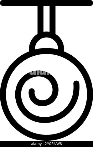 Simple icon of a round hypnosis tool hanging from a ceiling Stock Vector