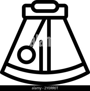 Simple bold line icon of a magnetic compass, a navigational instrument for determining direction Stock Vector