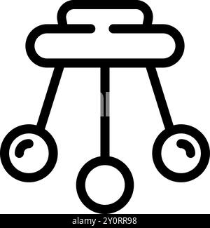 This simple icon of a newton's cradle represents the conservation of momentum and energy Stock Vector
