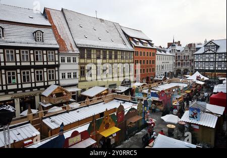 Quedlinburg, 19.12.2009, Christmas market in Quedlinburg, Quedlinburg, Germany, Europe Stock Photo