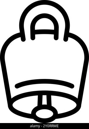 This simple cowbell icon represents a sound making object often used for farm animals Stock Vector