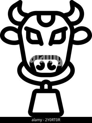 Simple vector icon of a cow head perfect for any project needing a farm animal Stock Vector
