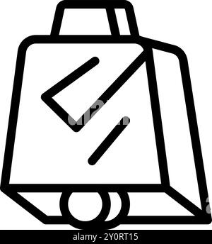 This cowbell icon is drawn with a thick line for a bold look that's perfect for any design Stock Vector