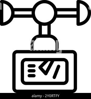 Home wireless anemometer measuring wind speed and direction icon Stock Vector