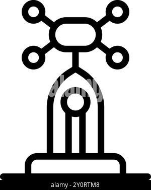 Simple icon representing chemical bonds forming a molecule structure by combining atoms Stock Vector