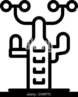 This icon of a cat tree with a cactus scratching post is perfect for websites and apps related to pet care Stock Vector