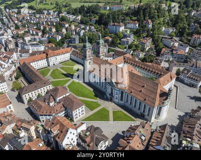 The historic old town of St. Gallen with the monastery quarter and the cathedral, collegiate church of St. Gallus and Otmar, UNESCO World Heritage Sit Stock Photo