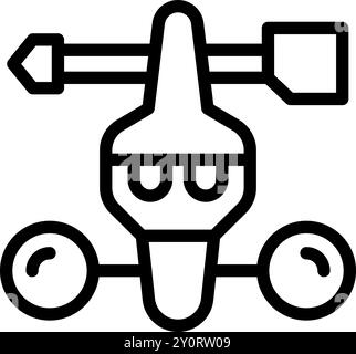 Simple icon of a device measuring wind speed and direction, a basic meteorology tool Stock Vector
