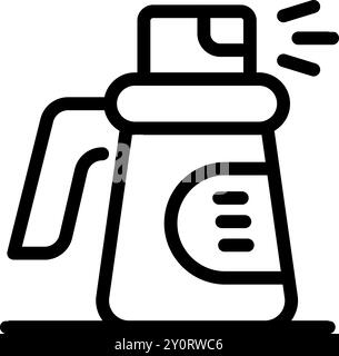 Line vector icon of a cleaning spray bottle with a handle, perfect for representing cleaning products and household chores Stock Vector