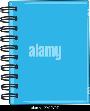 Closed blue spiral notebook with blank cover Vector Stock Vector