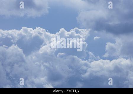 Storm clouds over fields near Liebenau, Erzgebirge, Liebenau, Saxony, Germany, Europe Stock Photo