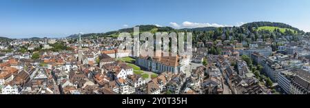 The historic old town of St. Gallen with the monastery quarter and the cathedral, collegiate church of St. Gallus and Otmar, UNESCO World Heritage Sit Stock Photo