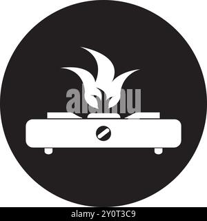 Gas stove icon vector design illustration logo template. Stock Vector