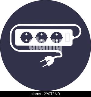 extension cord simple vector icon illustration in flat design Stock Vector
