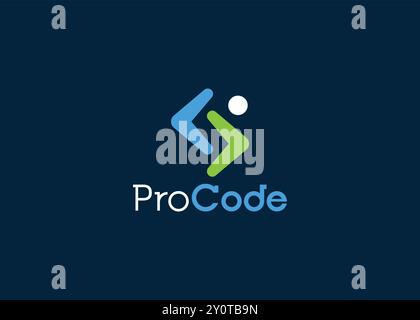 Minimalist Coding logo design template. Modern style programmer logo Stock Vector