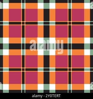 Pink Green Scottish Tartan Plaid Fabric Textile Pattern Stock Vector