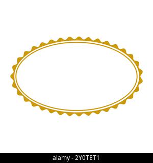 Horizontal Oval Golden Empty Frame Stock Vector