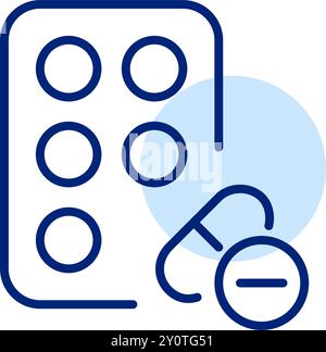Pack of pills in a blister. Medication or supplements. Pixel perfect, editable stroke icon Stock Vector