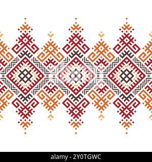 Abstract native American ethnic diamond-shaped geometric seamless pattern. Designed for decoration, textile, fabric prints, and other digital printing Stock Vector