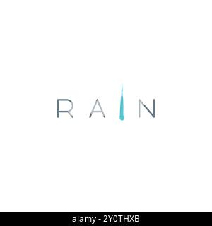Rain Logo Vector Illustration. Rain Icon Stock Vector